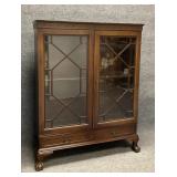 Antique Two Door Mahogany Bookcase Display