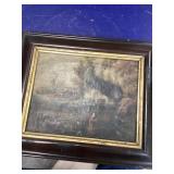 Antique Oil Painting of Rural Scene