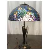 Tiffany Style Peacock Table Lamp