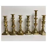 Six Brass Candlesticks