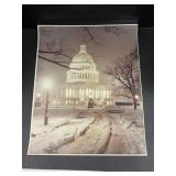 Washington DC Capitol on a Snowy Night