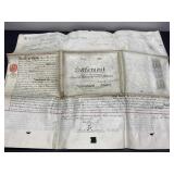 1883 Marriage Settlement Document with Wax Seal