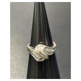10 KT WG Diamond Baguette Dinner Ring