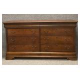 Broyhill Cherry Eight Drawer Dresser with Mirror