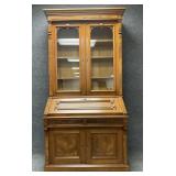 Antique Walnut/Birch Secretary with Bookcase
