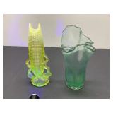Fenton Vase and Uranium Vase