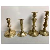 Four Brass Candlesticks