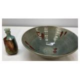 Pottery Bowl by Traudi Thornton, Raku Vase