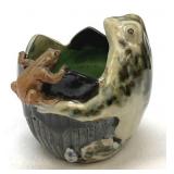 Antique Japanese Sumida Gawa Frog Bowl