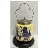 Antque Paddy English Biscuit Jar Windmill Pattern