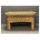 Vintage Heavy Duty Woven Rattan Sofa Table