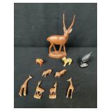 Variety of Carved Wood Animals