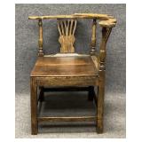 Antique Oak Wood Corner Chair