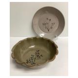 Two Jugtown NC Pottery Pie Plates