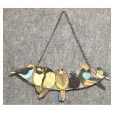 Birds on a Wire Leaded Glass Suncatcher