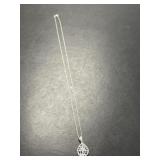 10 KT WG Chain and Diamond Pendant