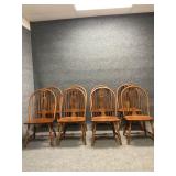 Set of 8 Oak Vintage Keller Furniture Bent back/
