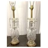 Pair of Vintage Crystal Table Lamps