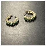 Pair 10 KT Emerald Earrings