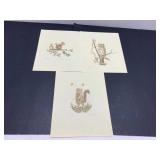 Dami Furr Prints, Squirrel , Raccoon