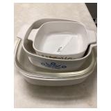 Three Vintage Corningware Dishes