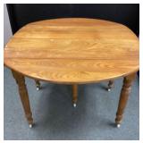 Oak Drop Leaf Table on Wheels