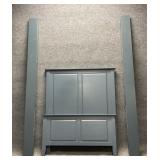 Solid Wood Painted Blue/Grey Twin Panel Bed