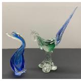 Vintage Murano Art Glass Rooster and Duck