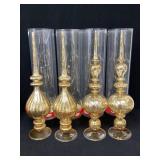 Four Glass Christmas Tabletop Finials
