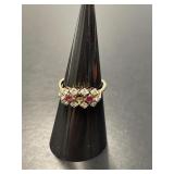 14 KT Diamond and Ruby Ring