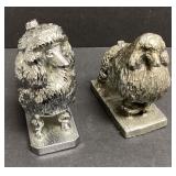 Le Jeun Bronze Hood Ornament and Iron Poodle