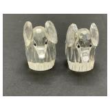 Two Swarovski Elephants with Metal Tails