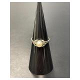 10 KT WG Vintage Pearl and Diamond Ring