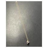 14 KT Chain and Grey Pearl Pendant
