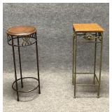 Two Metal Base Plant Stands