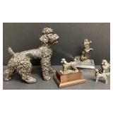 Two Metal Poodles, Three Pewter