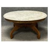 Antique Carved Marble Top Coffee Table