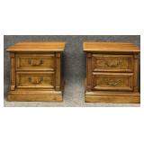 Pair of Two Drawer Dixie Hardwood Night Stands