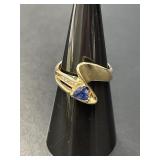 10 KT Diamond and Tanzanite Ring