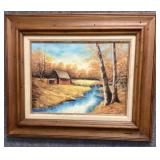 Oil on Canvas Farm Scene by Mildred Memler