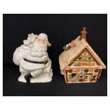 Santa and Gingerbread Ceramic Cookie Jars