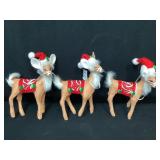 Three Annalee Christmas Swirl Reindeer