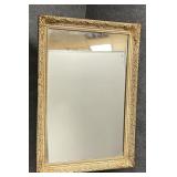 Antique Ornate Gold Framed Beveled Mirror