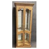Hand Painted Distressed Pine Display Cabinet