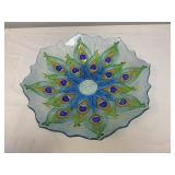 Glass Peacock Platter