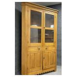 Vintage One Piece Oak Corner Cabinet
