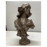 Painted Resin Female Bust