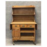 Young Republic Drop Leaf Maple Cart with Hutch