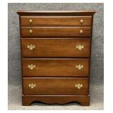 Vintage Cherry Five Drawer Chest