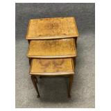 Vintage Set of Three Hardwood Nesting Tables
